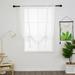 Yipa Tie Up Window Curtains Sheer Window Drapes Short Curtain Scarf Cafe Kitchen Curtain Valance Rod Pocket Curtain Panel White 55 Width x55 Length 1-Panel