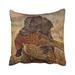 WinHome Vintage Real Vivid Hound Hunting Rustic Style Oil Painting Polyester 18 x 18 Inch Square Throw Pillow Covers With Hidden Zipper Home Sofa Cushion Decorative Pillowcases