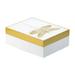 CC Home Furnishings 9.5 Gold and White Contemporary Rectangular Dragonfly Box with Gold Band Accent