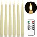 10Pack Flameless Taper Candle with Remote LED Battery Operated Candles 11-Inch for Candle Holders and Candlesticks for Wedding Patry Hotel Windows Candles (Ivory)