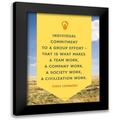 ArtsyQuotes 12x14 Black Modern Framed Museum Art Print Titled - Vince Lombardi Quote: Individual Commitment