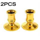 Yannee 2 Pcs Taper Candle Holders Traditional Shape Fits Standard Candlestick Gold