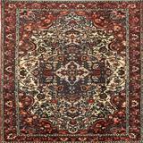 Ahgly Company Indoor Square Traditional Dark Almond Brown Persian Area Rugs 4 Square