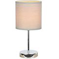 Chrome Basic Table Lamp with Gray Shade