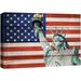 wall26 Canvas Print Wall Art Vintage Statue of Liberty American Flag USA July 4th Wood Panels Modern Art Multicolor Zen Traditional Decorative Colorful for Living Room Bedroom Office - 24 x36&