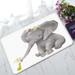 ABPHQTO Cute Elephant With Floral Wreath And Little Duck Doormat Entrance Rug Area Rug Floor Mat Home Decor 30x18 Inch