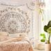 Sketched Floral Medallion Tapestry - Bohemian Mandala Wall Hanging for Home DÃ©cor