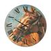 Designart Close Up Portrait of A Brown Horse Farmhouse Wood Wall Clock