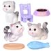 1 Set/7pcs Mini Cat Figurines Playset Resin Miniature Decoration Set Kitten Figurines Miniature Bonsai Craft for Kids Presents Do