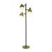 DecMode 67 3 Light Gold Floor Lamp with Gold Metal Shade