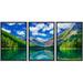 wall26 Framed Canvas Print Wall Art Set Emerald Green Forest Mountain Range Nature Wilderness Photography Realism Decorative Landscape Colorful for Living Room Bedroom Office - 16 x24 x3