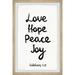 Marmont Hill Peace and Joy Framed Painting Print