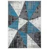 MDA Rug Imports Orelsi Collection Grey/Turquoise Area Rug 3 9 X 5 9 4 x 6 Accent Indoor Rectangle
