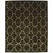 8X10 Rug Wool / Silk Charcoal Modern Hand Knotted Moroccan Trellis Large Carpet