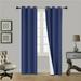 K34 Hotel Quality Silver Grommet Top Faux Silk 1 Panel Royal Blue Solid Thermal Foam Lined Blackout Heavy Thick Window Curtain Drapes Grommets 84 Length