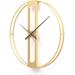 MONIPA Simple Creative Round Wall Clock Diameter 70cm Silent Metal Wrought Iron Clock Fashion Decoration Sticker Clock on Wall for Living Room Bedroom (Gold)