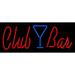 Club Bar With Martini Glass LED Neon Sign 10 x 24 - inches Clear Edge Cut Acrylic Backing with Dimmer - Bright and Premium built indoor LED Neon Sign for Bar decor.