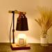 Modern Electric Candle Warmer Burner Dimmable table lamp Heater Wood Base for Table Desktop Bedroom Wedding Yoga Black