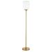 Evelyn&Zoe Agnolo Modern Farmhouse Metal Torchiere Floor Lamp Brass