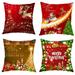Munlar Couch Pillows Decorative Pillows Christmas Xmas Cushion Throw Cover Pillow Case Cotton Home Sofa Decor 4PC