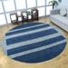 Rugsotic Carpets Hand Knotted Loom Wool 10 x10 Round Area Rug Contemporary Blue Light Blue L0B904