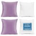 Nestl Plush 2 Pack Solid Decorative Microfiber Square Throw Pillow Cover with Throw Pillow Insert for Couch Lavendar 22 x 22