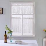 Bidobibo Lace Valance Curtains for Windows White Embroideried Floral Curtains Valance Lace Cafe Curtain Sheer Window Valance Kitchen Curtain