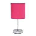 Chrome Mini Basic Table Lamp with Fabric Shade Hot Pink