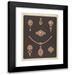 Martin Gerlach 14x18 Black Modern Framed Museum Art Print Titled - Seven Designs for Jewelry Including Bracelets Earrings and Necklace with Pink Pearls. (1872 - 1873)