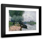 Alfred Sisley 14x12 Black Modern Framed Museum Art Print Titled - La Seine in Bougival (The Seine at Bougival) (1872)