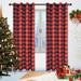 Yipa Single Curtain Panel Christmas Blackout Window Curtain Room Darkening Curtain Buffalo Checker Window Curtain Buffalo Plaid Window Drape Grommet Eyelet Ring Top Curtain Panel Red W:52 xL:72