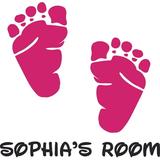 Custom Name Vinyl Wall Decal for Home - Cute Baby Feet Prints Toes Cute Wall DÃ©cor Bedroom Living Room Entry - Personalized Text Removable High Tact - Size: 30 In x 30 In