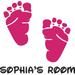 Custom Name Vinyl Wall Decal for Home - Cute Baby Feet Prints Toes Cute Wall DÃ©cor Bedroom Living Room Entry - Personalized Text Removable High Tact - Size: 30 In x 30 In