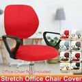 Office Chair Cover Stretchable Computer Desk Chair Seat Covers 2 Piece Waterproof Swivel Chair Protective Slipcover