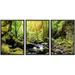 wall26 Framed Canvas Print Wall Art Set Sunlight Springtime Forest River Rapids Nature Wilderness Photography Realism Rustic Landscape Colorful for Living Room Bedroom Office - 24 x36 x3