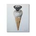 Stupell Industries Pug Ice Cream Cone Dessert Illustration Paintings Gallery-Wrapped Canvas Print Wall Art 16x20 by Coco de Paris