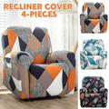 Qenwkxz Set of 4 Printed Recliner Cover High Stretch 1Seat Sofa Slipcover Chair Cover for Single Seat Sofa and Couch