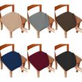 Seat Covers for Dining Chairs Stretch Jacquard Washable Dining Room Chair Covers Set of Chair Seat Covers Protector Kitchen Seat Covers