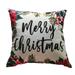 JHTongC Pillow Case Breathable Decorative Single Side Printing Christmas Letter Printed Throw Cushion Cover for Sofa