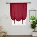 Yipa Rod Pocket Window Drapes Slot Top Curtain Panel Sheer Kitchen Valance Voile Cafe Scarf Tie Up Roman Shades Window Curtains Adjustable Window Treatment Red 23.6 Width x55 Length 1-Panel