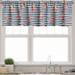 Ambesonne Floral Valance Pack of 2 Anchor Striped Backdrop 54 X12 White Blue and Red