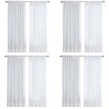 8Pcs Super Soft Great Hand White Tulle Curtains for Living Room Decoration Modern Veil Chiffon Solid Sheer Voile