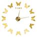 DIY Wall Clock 3D Wall Stickers Home Decoration Clock Stickers Super Large Clock Butterfly Shape