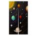 ECZJNT Colorful Solar System Orbits Twinkling Night Sky Stars Japanese Noren Curtain Doorway Door Window Treatment Curtains Cotton Linen Curtain Size 85x150 cm