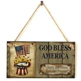 TUTUnaumb 2022 Winter Wooden American Independence Day Rectangle Wooden Crafts Listing Decoration-multicolor