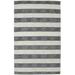 Wool Charcoal Rug 5X8 Modern Hand Woven Scandinavian Striped Room Size Carpet