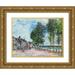 Alfred Sisley 14x12 Gold Ornate Wood Frame and Double Matted Museum Art Print Titled - La Seine in Bougival (1876-77)