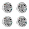 Ownta 4Pcs Kitchen Cabinet Knob Round Zebra Art Print Knobs Closet Drawers Dresser Pull Handle with Screws