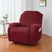 Goory Stretch Couch Cover Recliner Armchair Cover Plain Elastic Slipcover Solid Color Sofa Covers Furniture Protector Wine Red 2 Seat