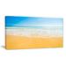 Design Art Long Waves on Sand under Blue Sky Seashore Photographic Print on Wrapped Canvas